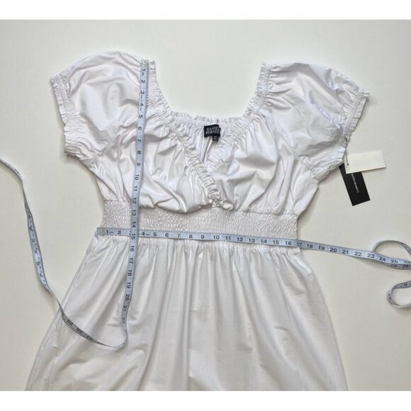 Danielle Bernstein White Midi‎ Smocked Waist Peasant Dress Sz 2x NEW - Picture 4 of 10